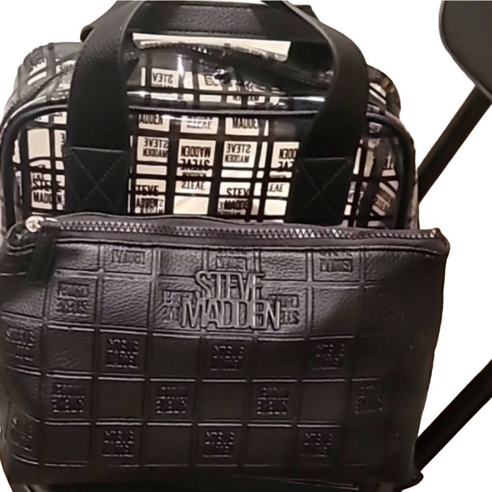Steve Madden Block Logo Solid & Clear Cosmetic Case - Picture 3 of 9
